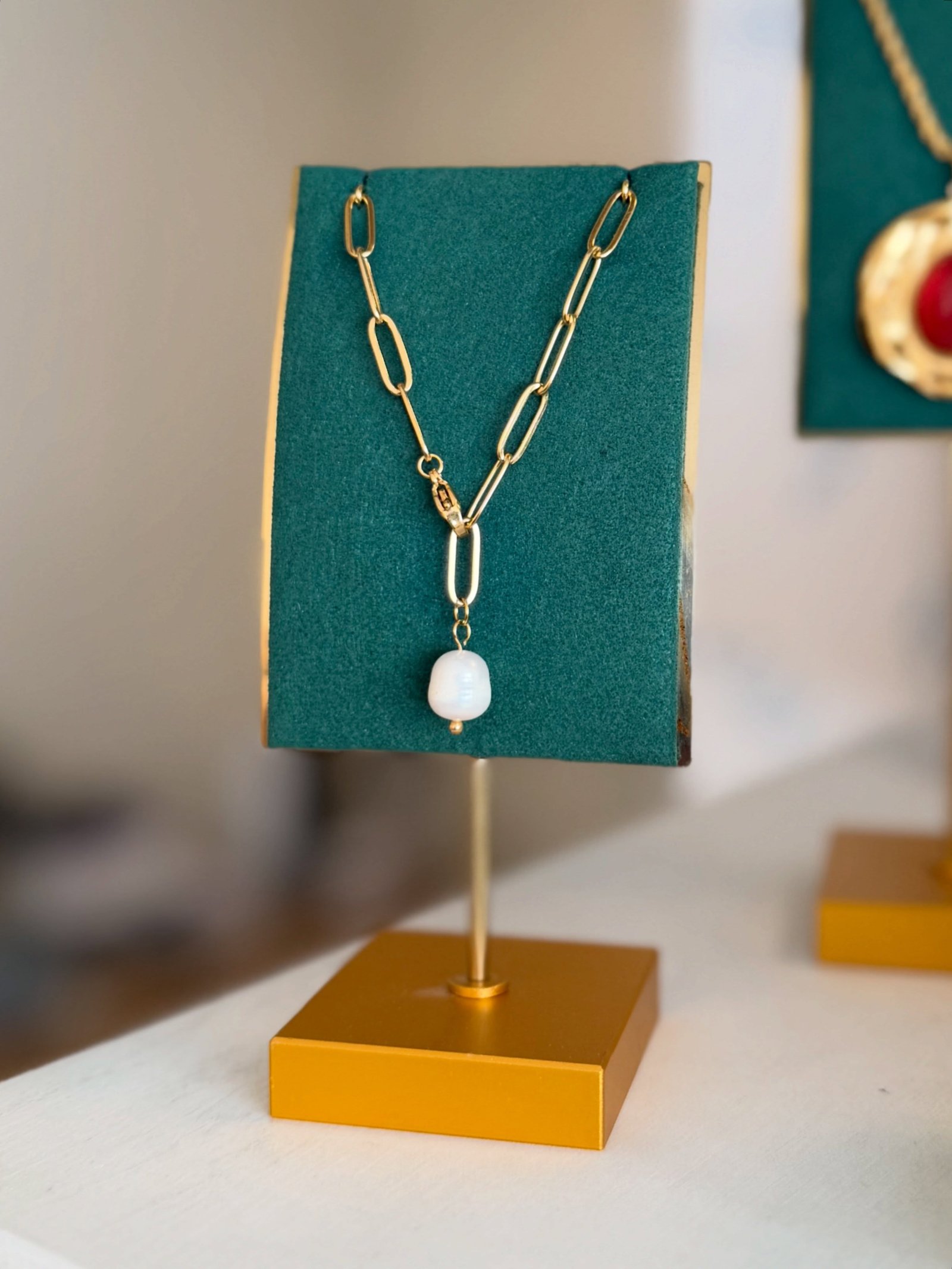 Collar Perla Paperclip